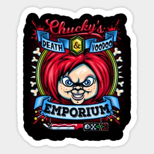 Chucky's Death and Voodoo Emporium Sticker
